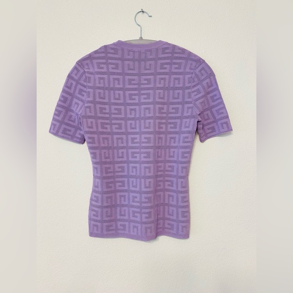 Givenchy 4 G purple Jacquard Monogram short sleeve top - Picture 4 of 11